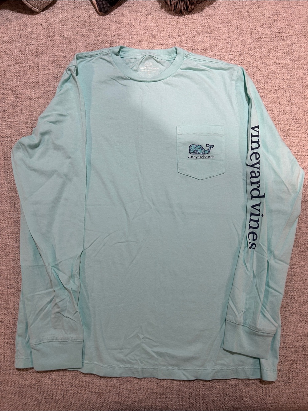 Vineyard Vines Men's Long Sleeve Pocket Tee - Mint Green